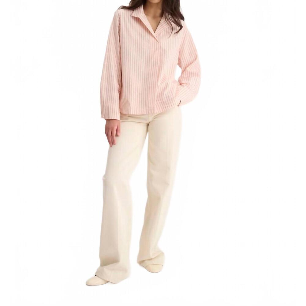 NEW INES DE LA FRESSANGE noa sailor collar top in white/pink